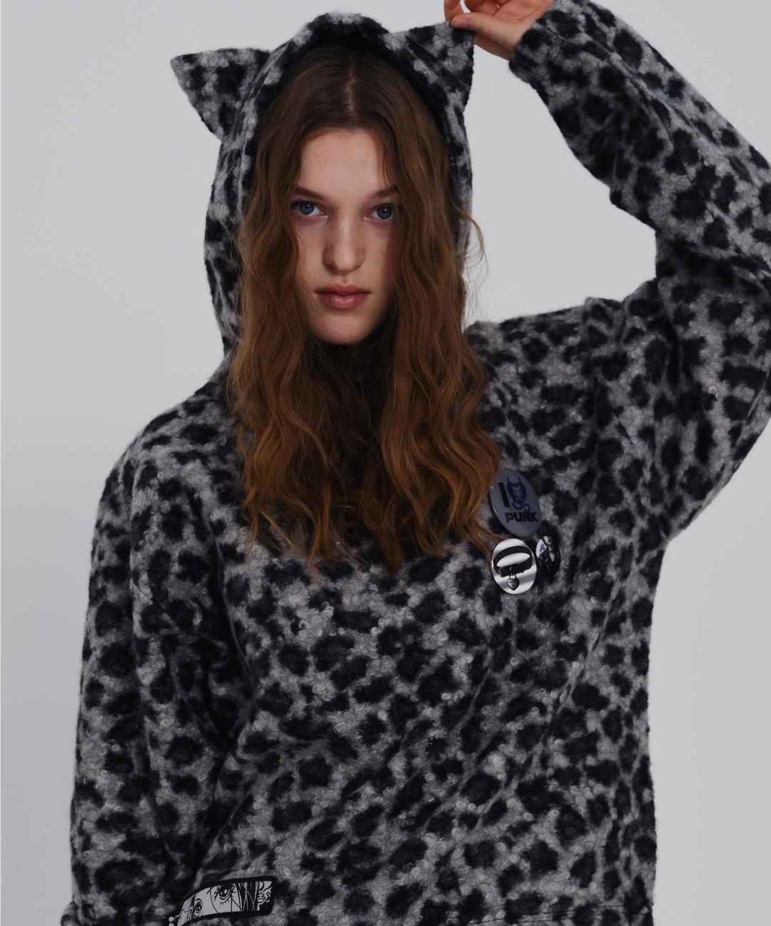 [2월 24일 이후 발송] HOPI EAR PIN BUTTON HOODIE - [GREY]