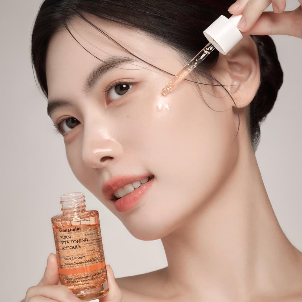 제나벨 PDRN 광채탄력 비타민 캡슐 토닝 연어앰플 30ml
