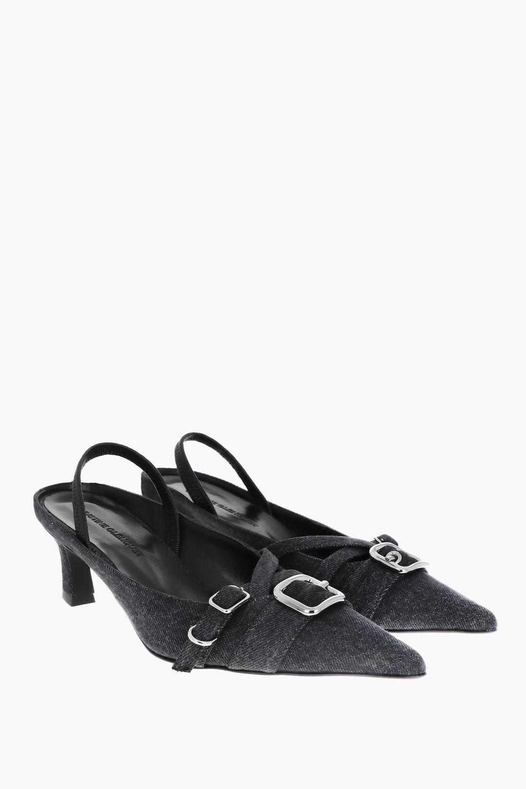 Joan denim zinc slingbacks