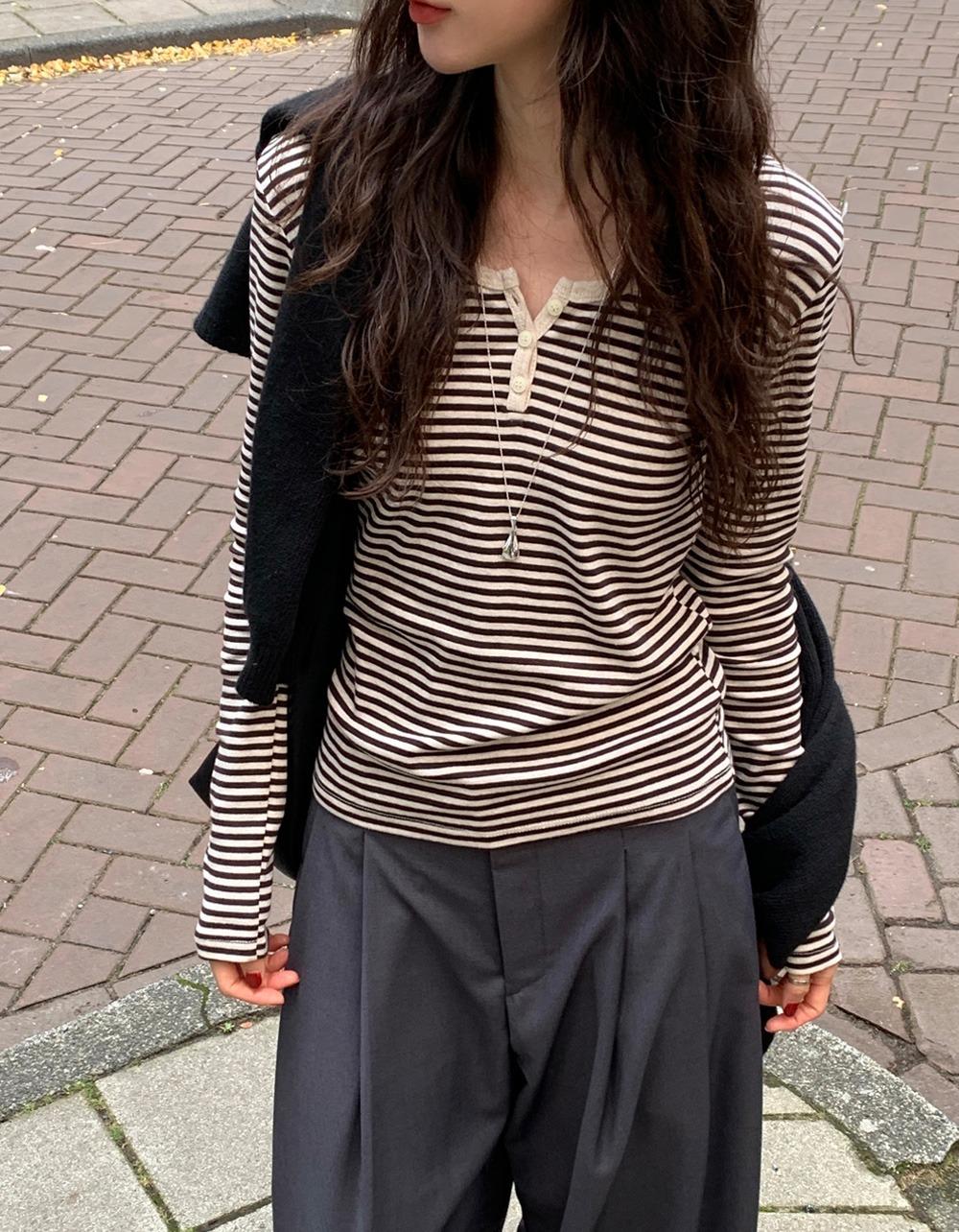 [블랙 제외 당일]모스 헨리 유넥 tee