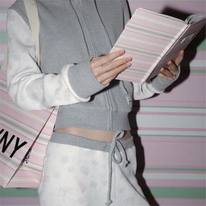 CONTRAST DREAMY WAFFLE PANTS (GRAY)