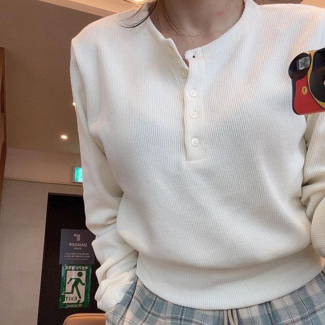 <당일발송> 가을가을! 골지맨투맨 버튼니트(2colors)