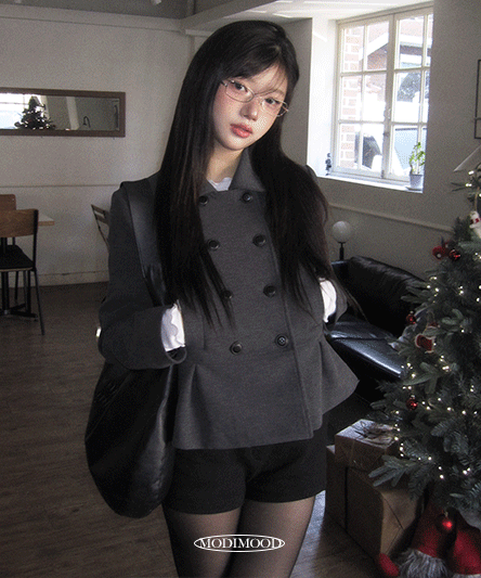 [Model Recommendation🖤/Fabric, Fit Guaranteed] Pino Pintuck Double Short Coat - 2 Colors