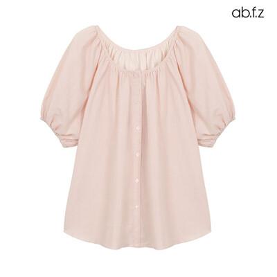 [ab.f.z] 퍼프 소매 라운드넥 반팔 블라우스 (AFX2QB36A)