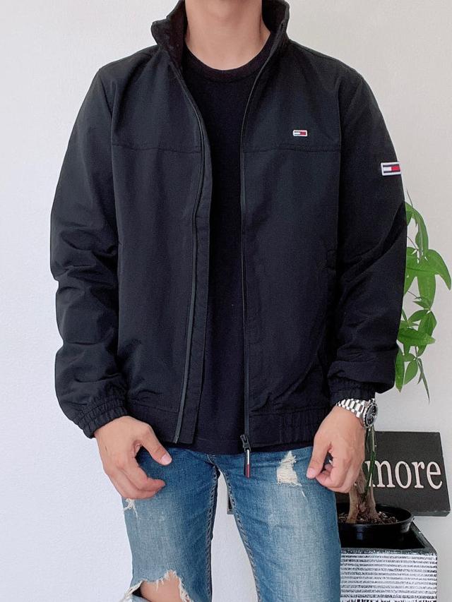 타미힐피거 남녀공용 솔리드 봄버 자켓 블랙