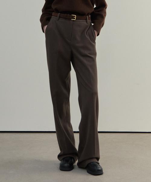 [W][웜]와이드 울 라이크 기모 팬츠 - 2color