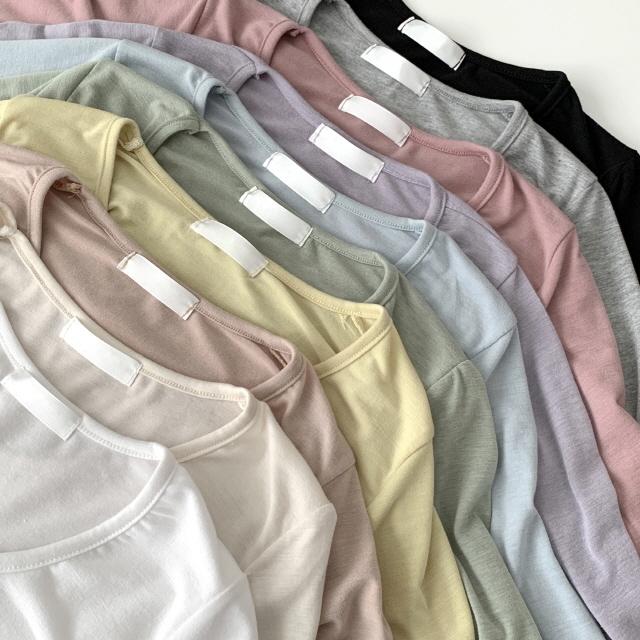 감사할인💖[이너코디 필수템] 밀키웨이 어도러블 U넥 베이직 무지 긴팔 티셔츠 10color