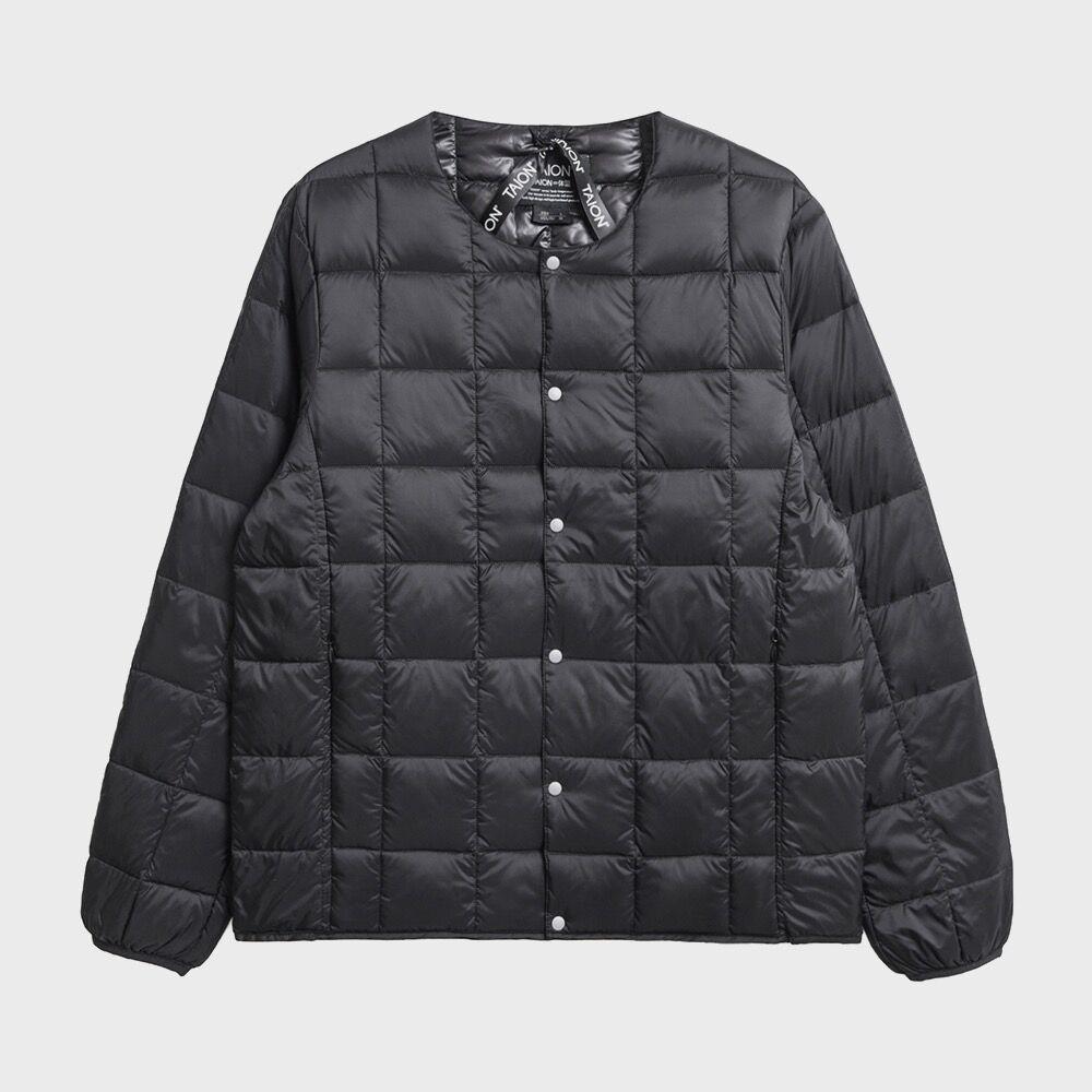 크루넥 버튼다운 경량패딩 Black