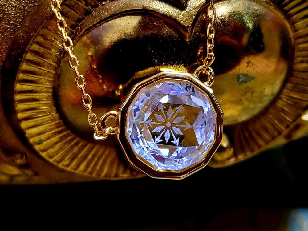 설화 목걸이 백수정 특이컷 천연석 은925