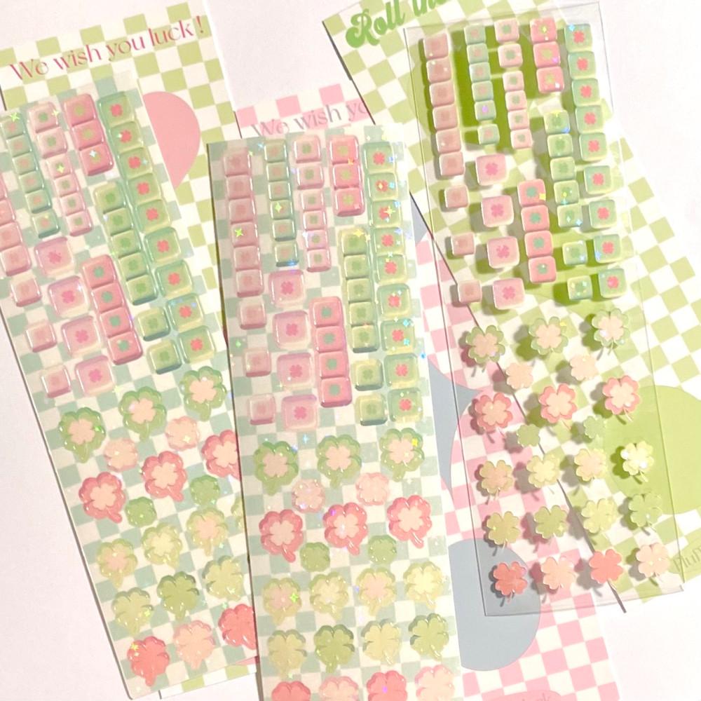 플러피마크 럭키다이스 클로버 씰스티커