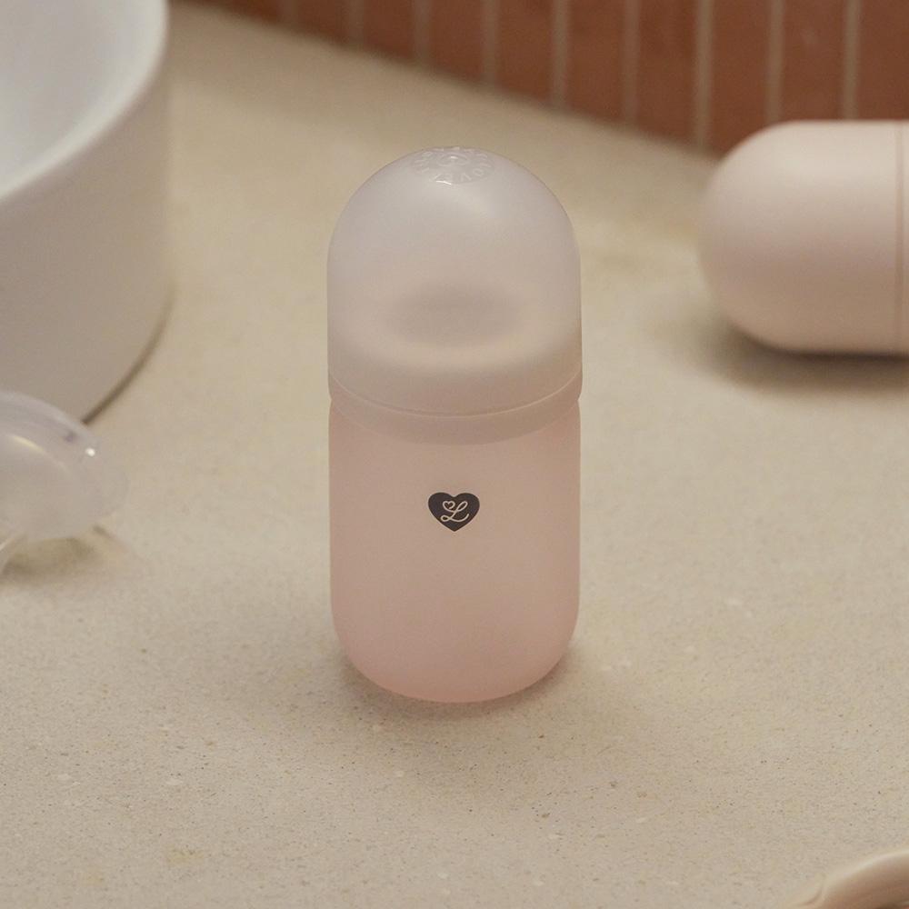 모두안심 실리콘 유리젖병 (핑크) (160ml/240ml)