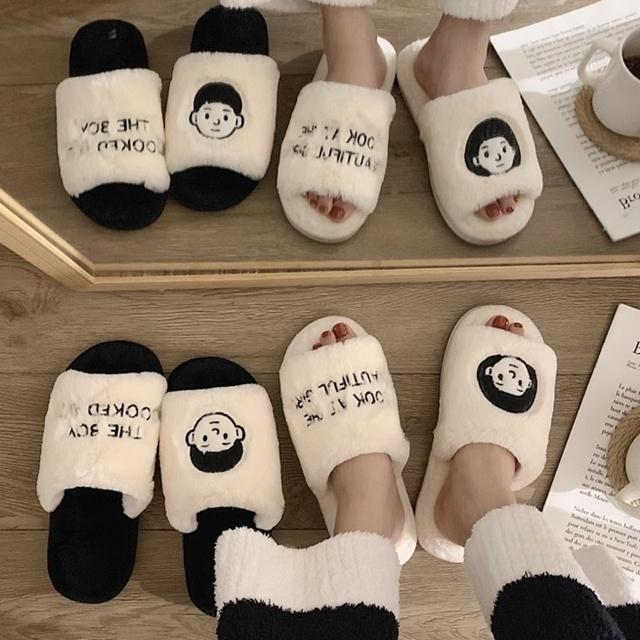 보이앤걸 겨울 털 실내화 2종