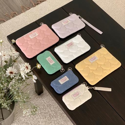 💗하트 누빔 납작 파우치 (11c / 4s)