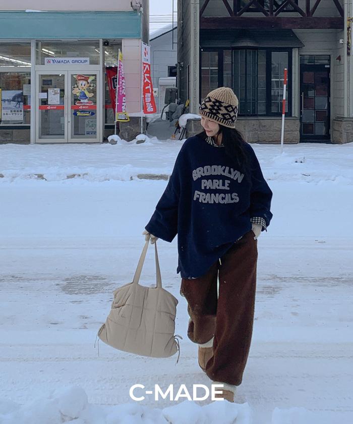 크러시제이 [한파대비][MADE] 스노우 덤블 플리스 조거 팬츠 (6color)