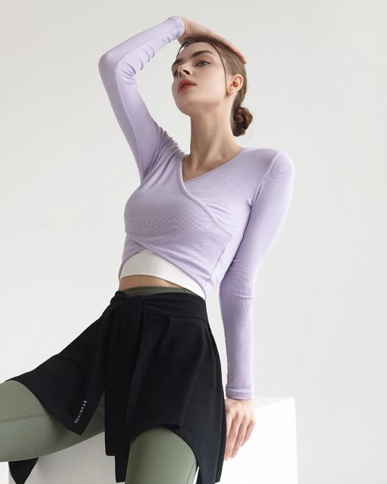 커브 랩 크롭티DEVI-T0041-라벤더