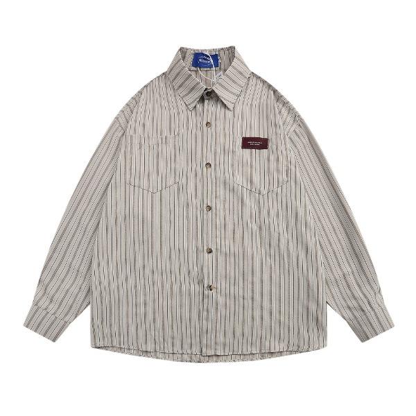 가바바 [당일발송/주문폭주] 가바바 남녀공용 데일리로 입기 좋은 단정 오버핏 카라 긴팔 셔츠 G77507 (빅사이즈 M~XL)