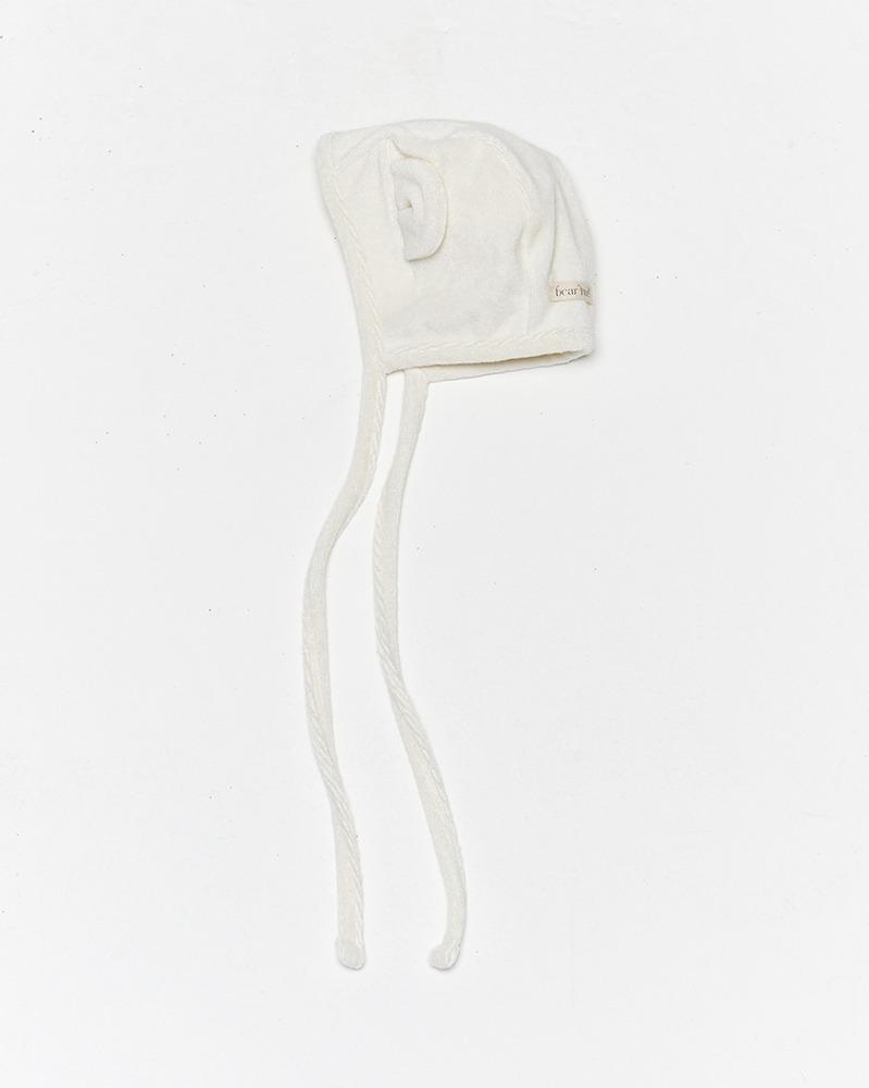 Terry bear bonnet - white