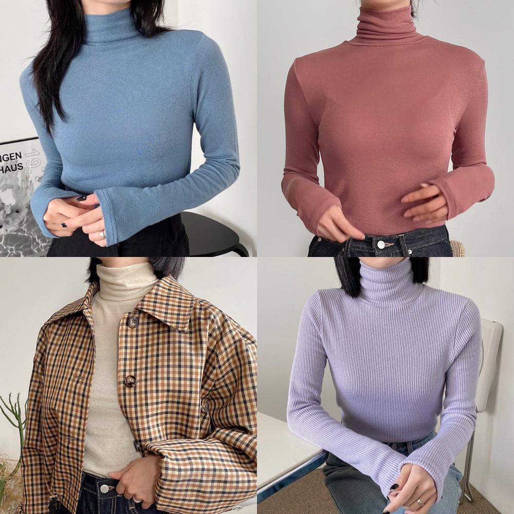 에이블앤코 폴라티 여성 슬림핏 목폴라 목티 봄 겨울 캐시미어 앙고라 기모 하이넥 반폴라