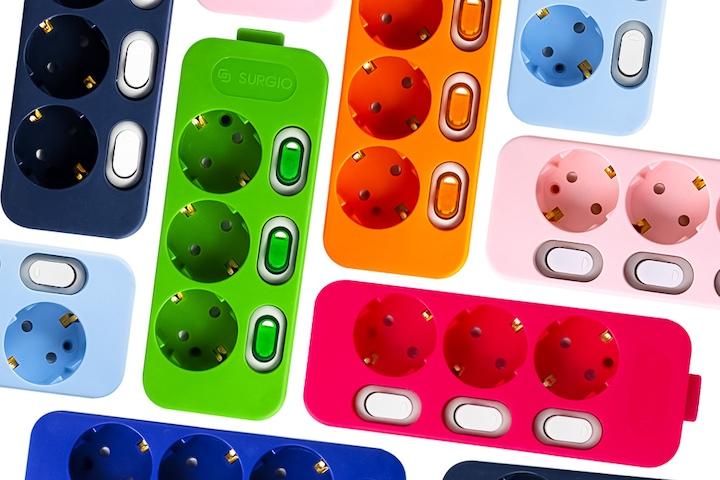 1+1 퍼스널탭 비비드 파스텔 컬러 인테리어 멀티탭 7컬러 3구개별 1m/3m