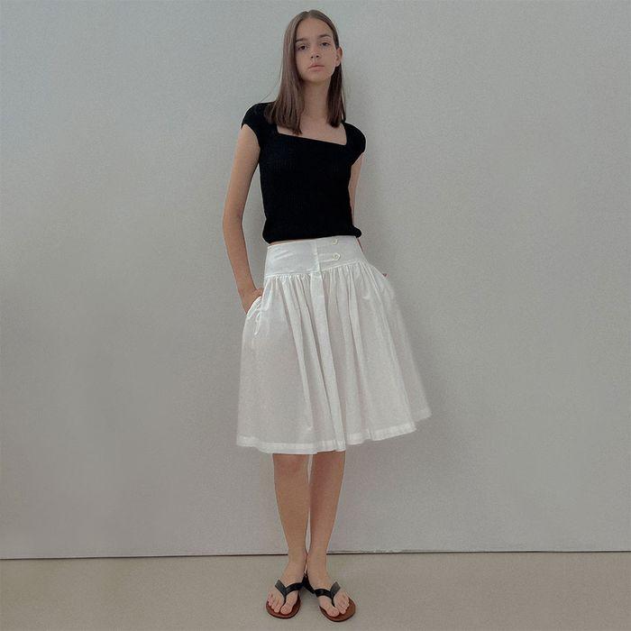 [24 SUMMER][SALT Label] CETUS FLARE SKIRT_WHITE