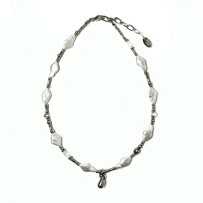 [dazzlingclub] DIAMOND PEARL NECKLACE
