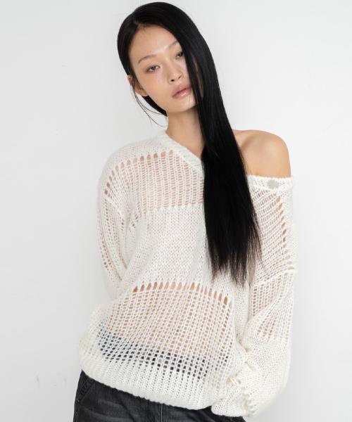 BELLA V-NECK KNIT (IVORY)