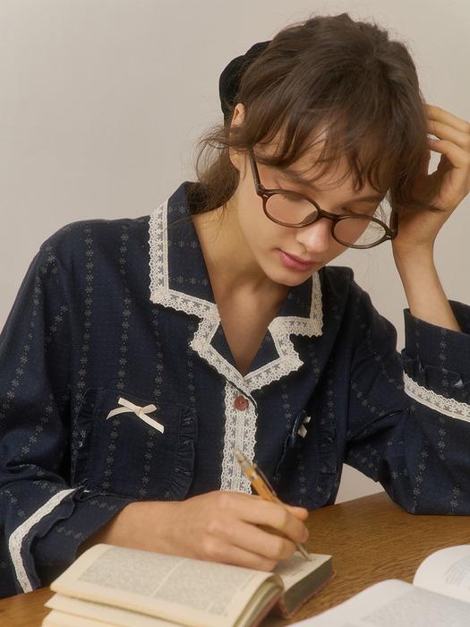 네쥬 긴팔 여성페어 네이비 (21수)