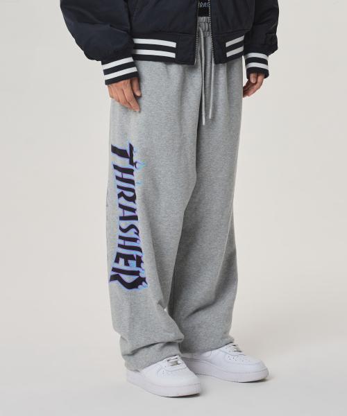 플레임 로고 스웻 조거 팬츠 그레이