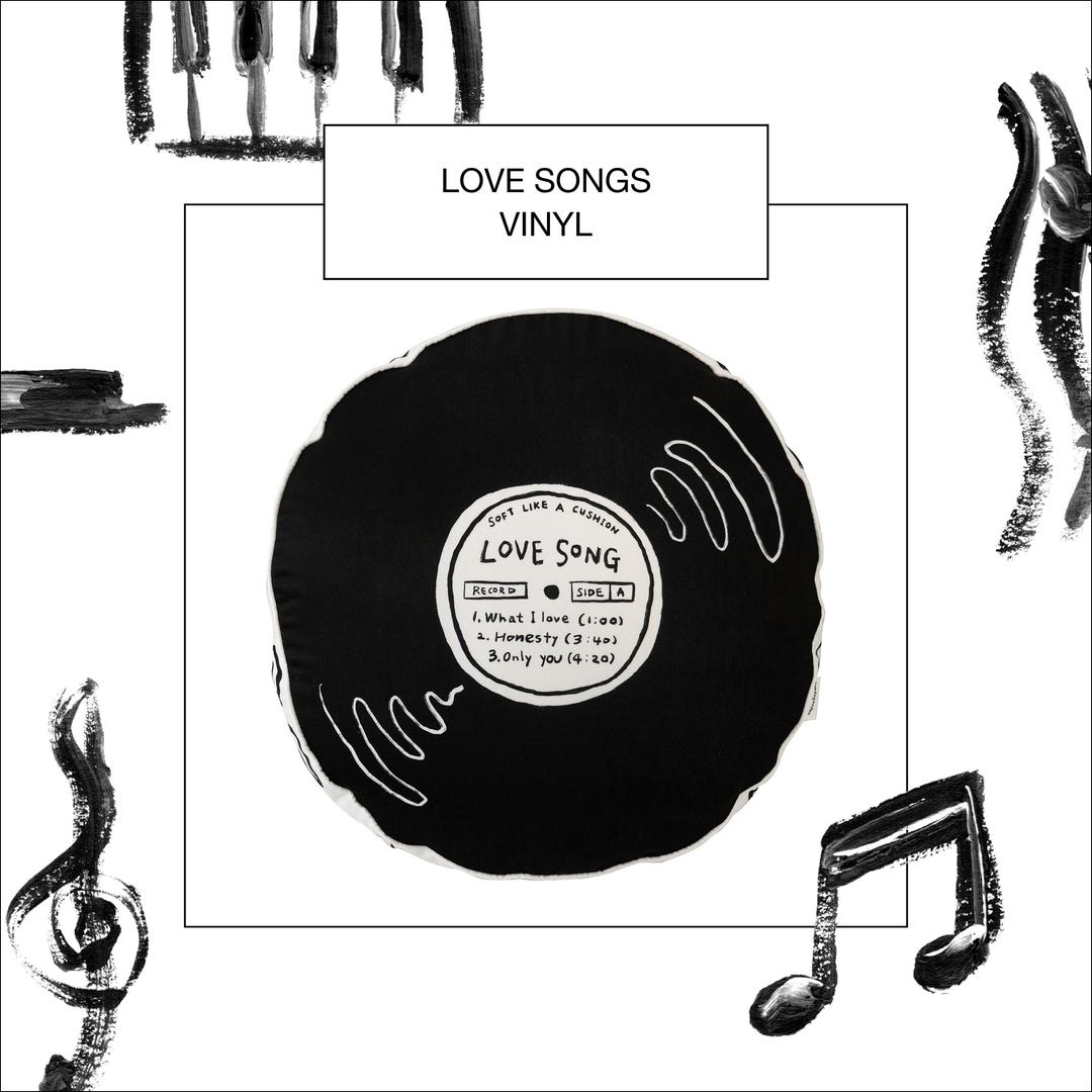 Love songs vinyl cushion