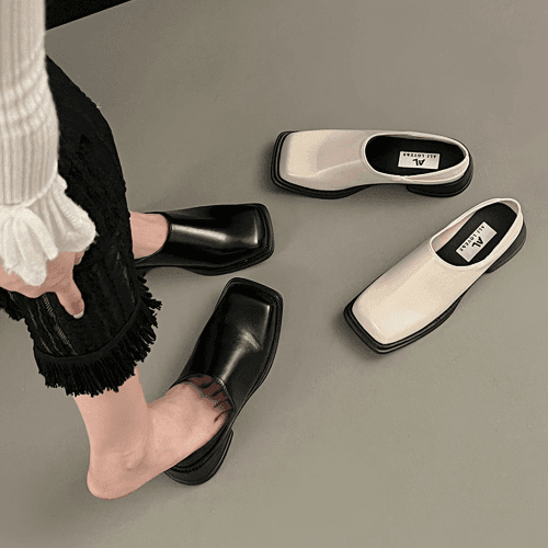 브리즈 스퀘어 레더 클로그 로퍼 뮬 블로퍼 [LO1723]