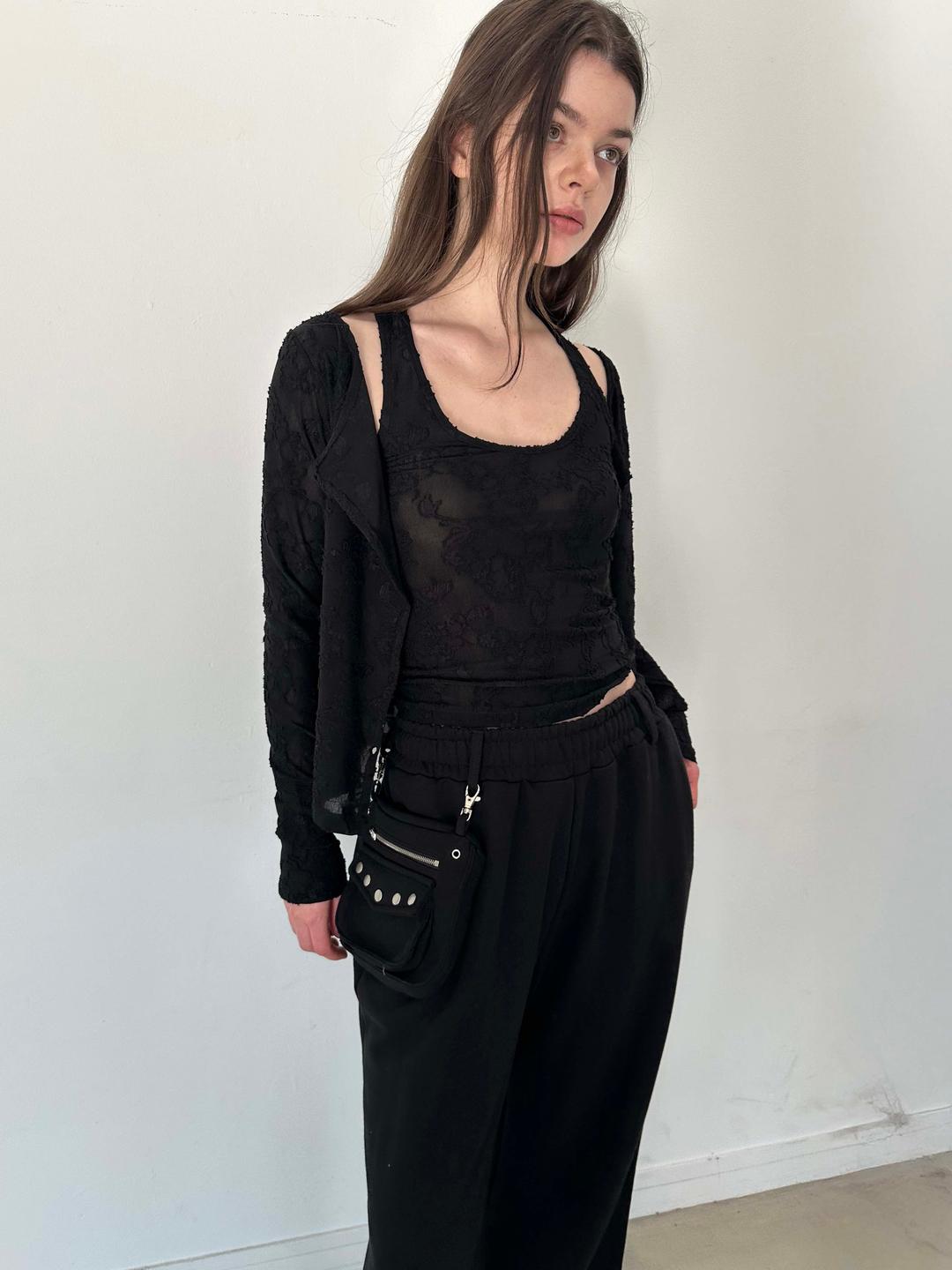 Sweatpants w/ pocket bag (Black)