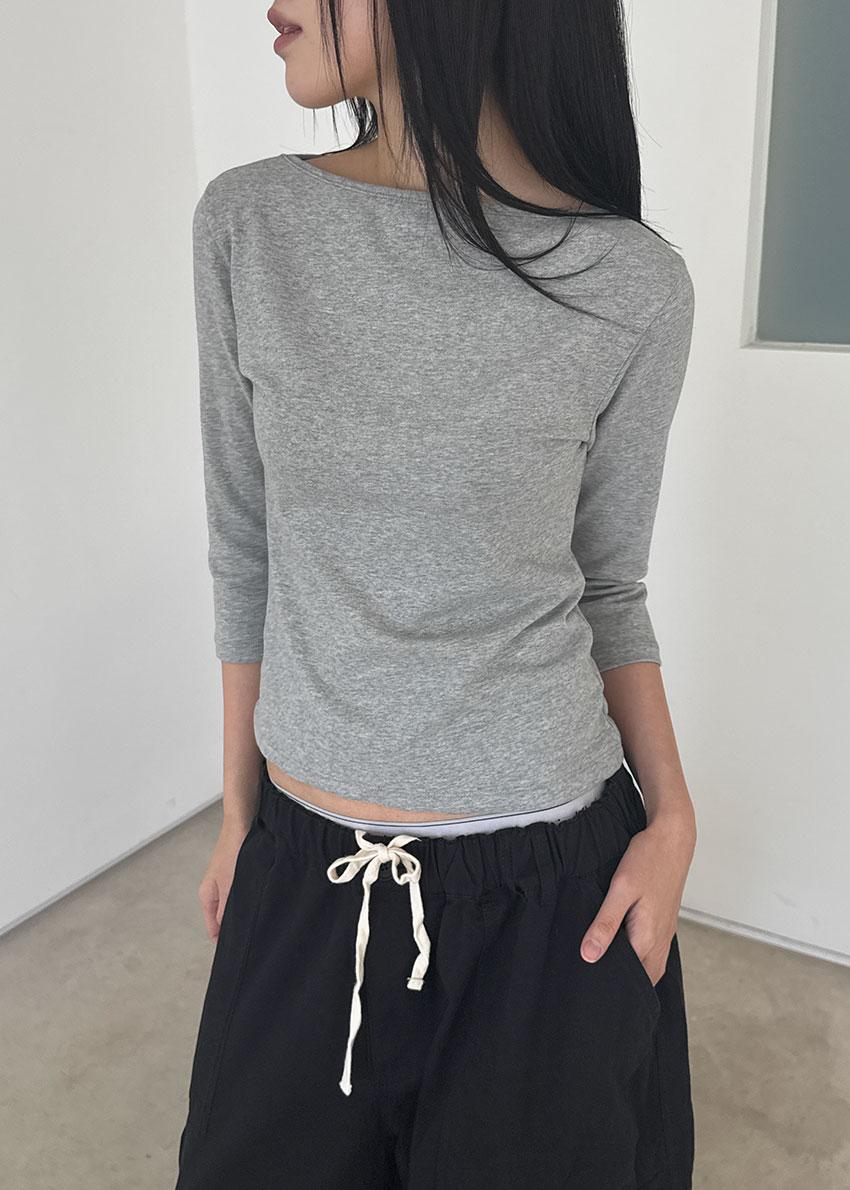 SAND BOAT NECK TEE (3color)