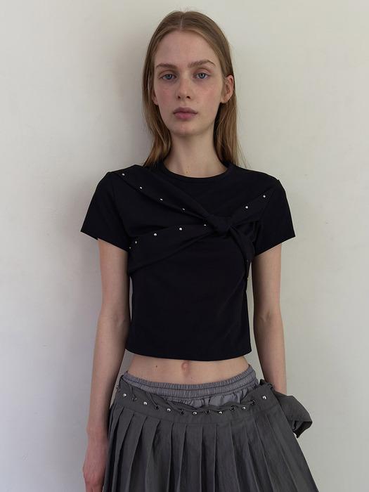 TIE CROP TOP (black)