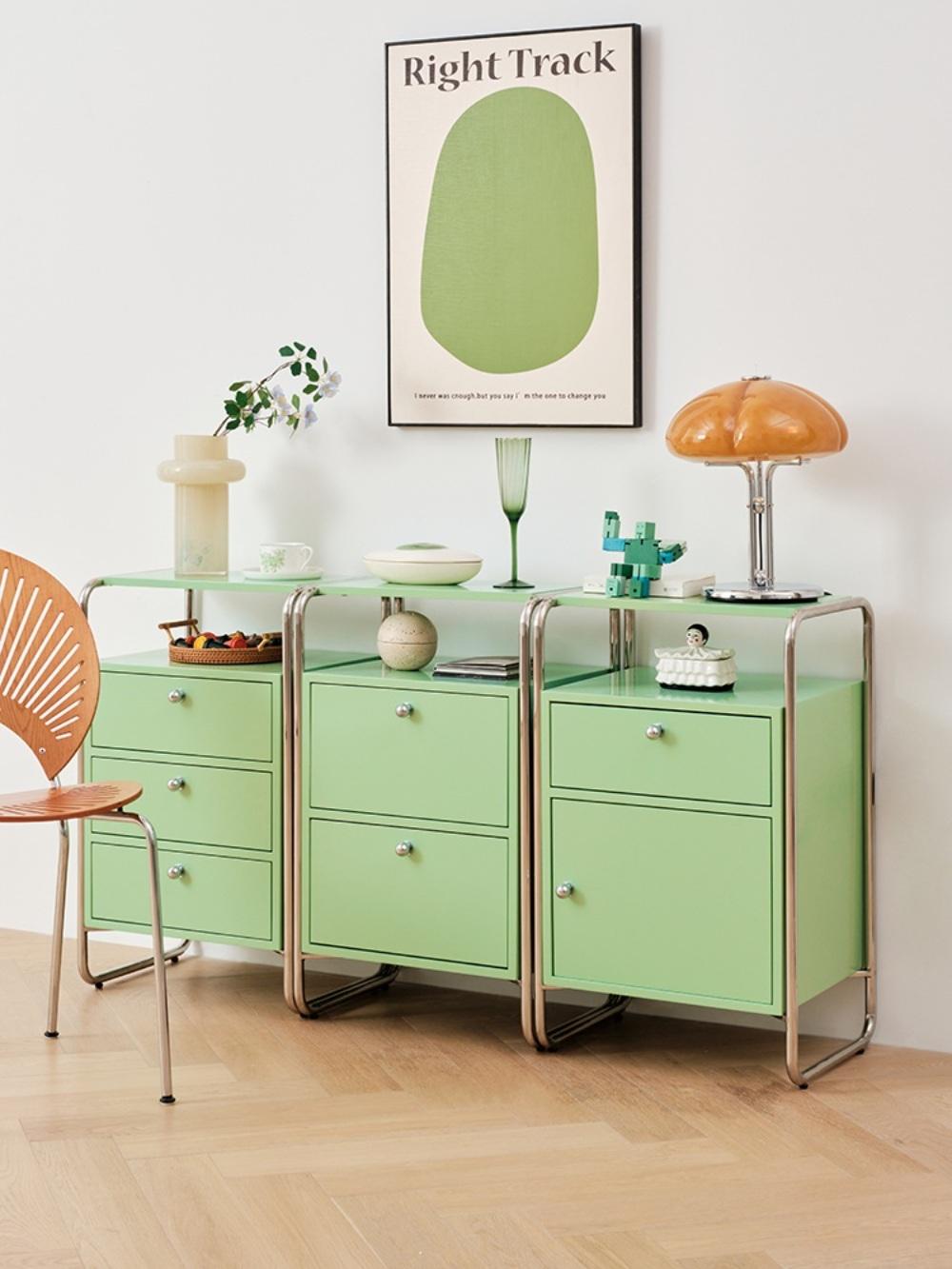 헤이유드 미드센추리모던 스틸 컬러 캐비넷(2color) 선반 서랍장