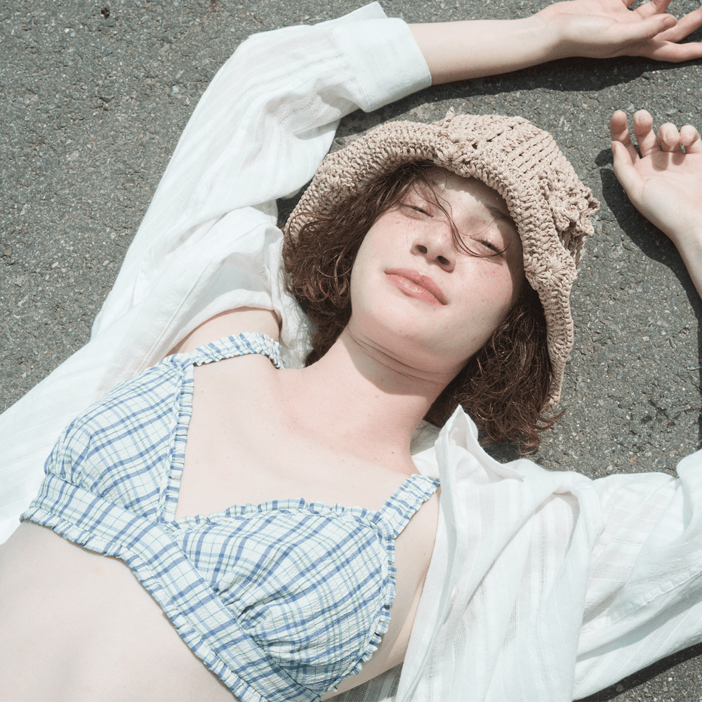 VACANCE BRALETTE, VIOLET(CHECK)