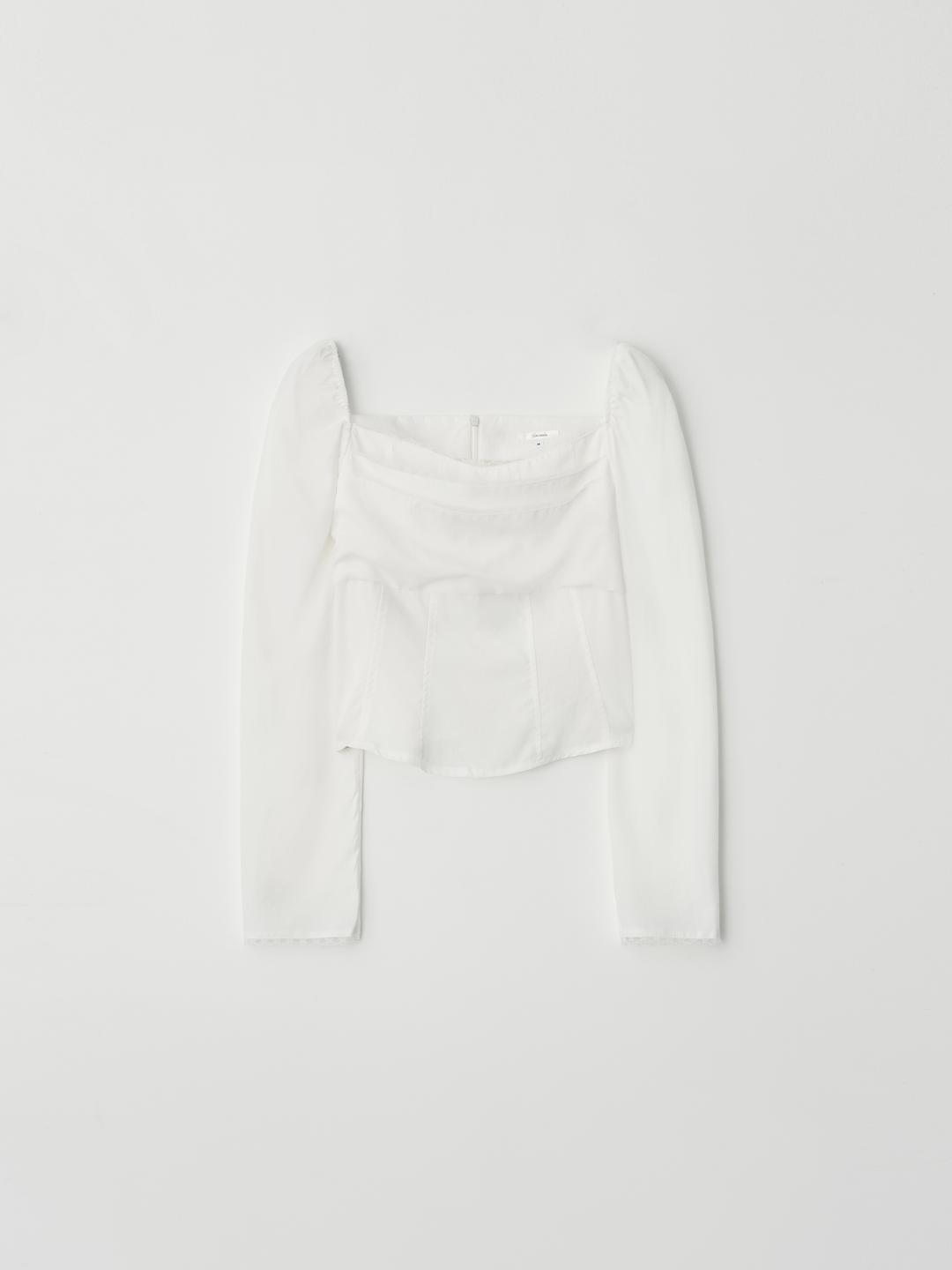 제니오 클린스퀘어 레이스 블라우스