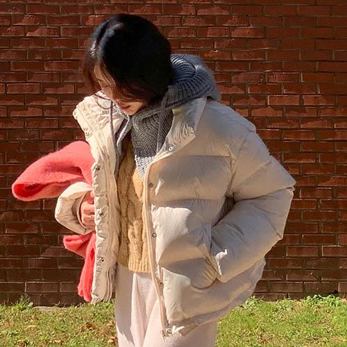 미니뽕 [MNLB] 블리스 프리미엄 웰론 하이넥 숏 패딩 점퍼