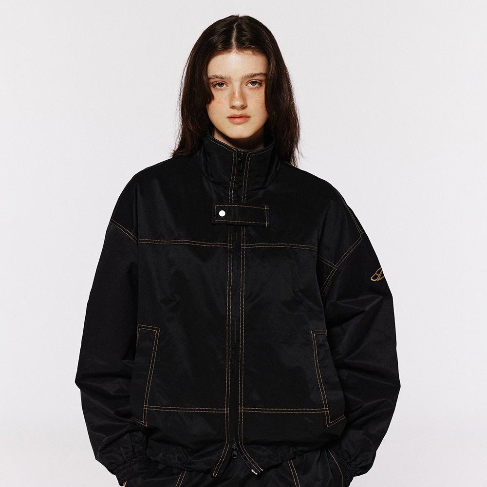 2WAY 더블 스티치 윈드브레이커_블랙