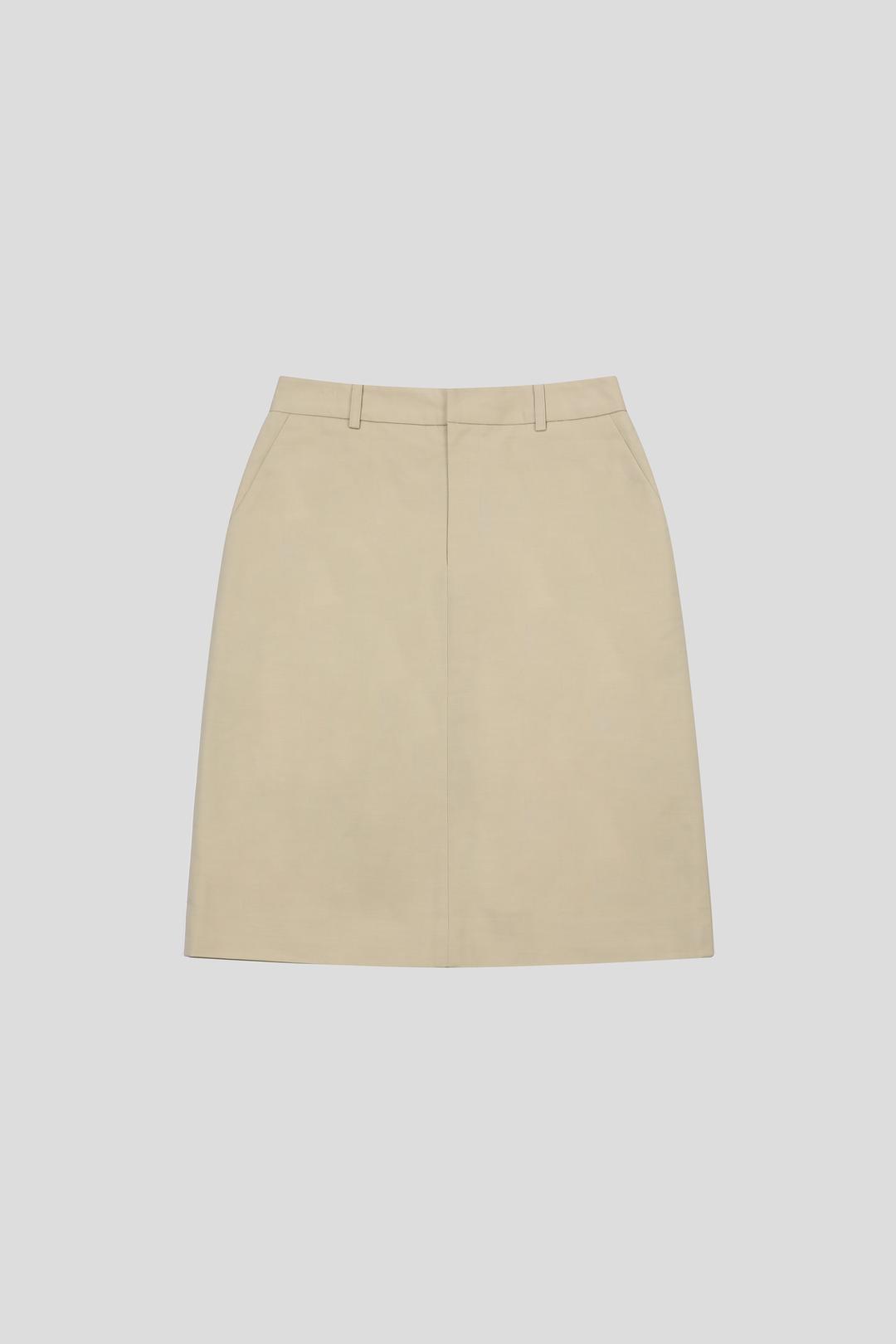 PIVOT MIDI SKIRT_OAT BEIGE
