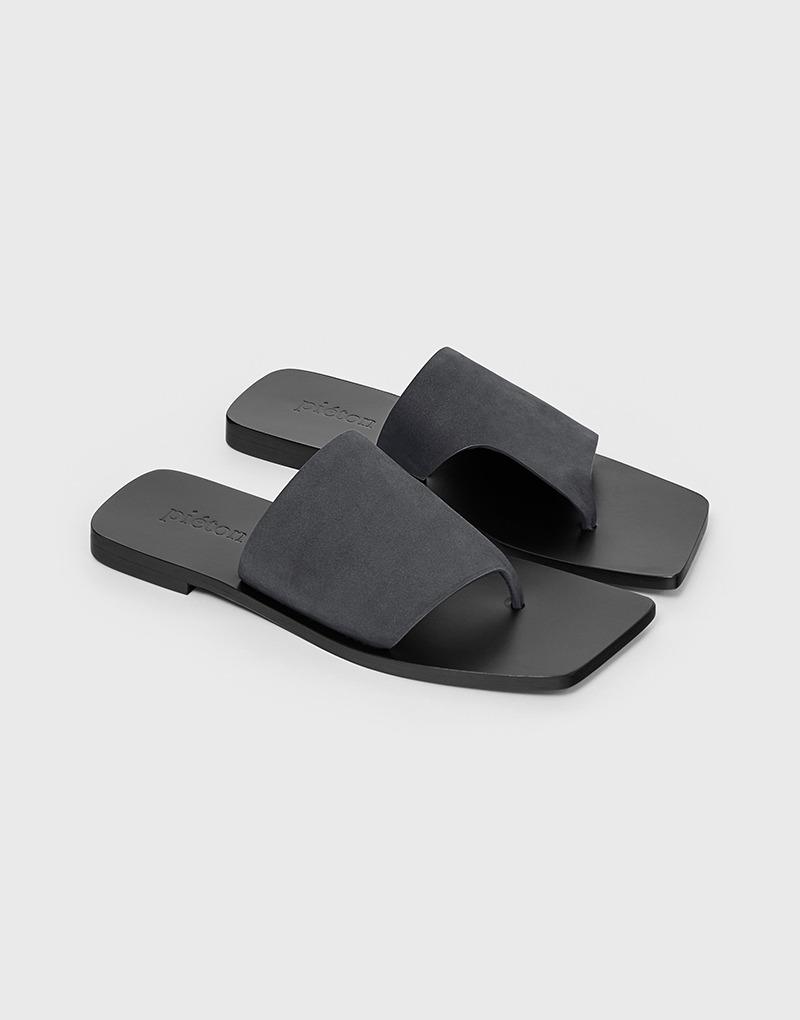 SALO cutout slides_navy nubuck