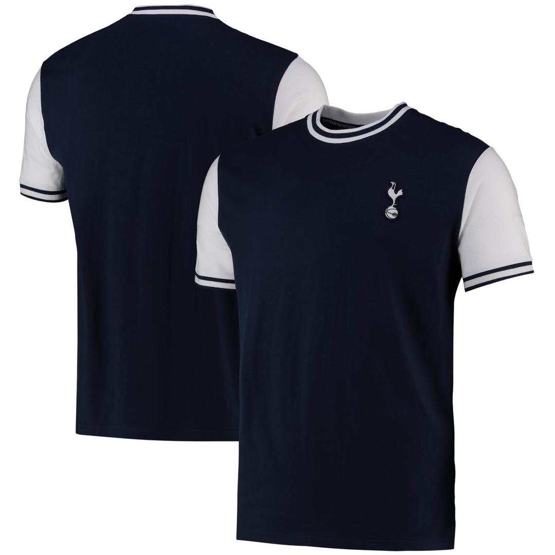 토트넘 핫스퍼 레트로 티핑 디테일 링거 티셔츠-네이비-남성용