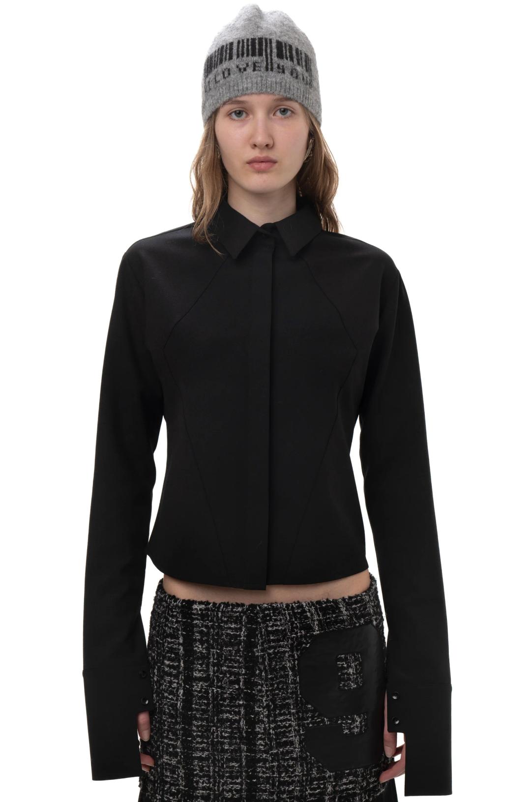 WOOL SHIRT IN BLACK