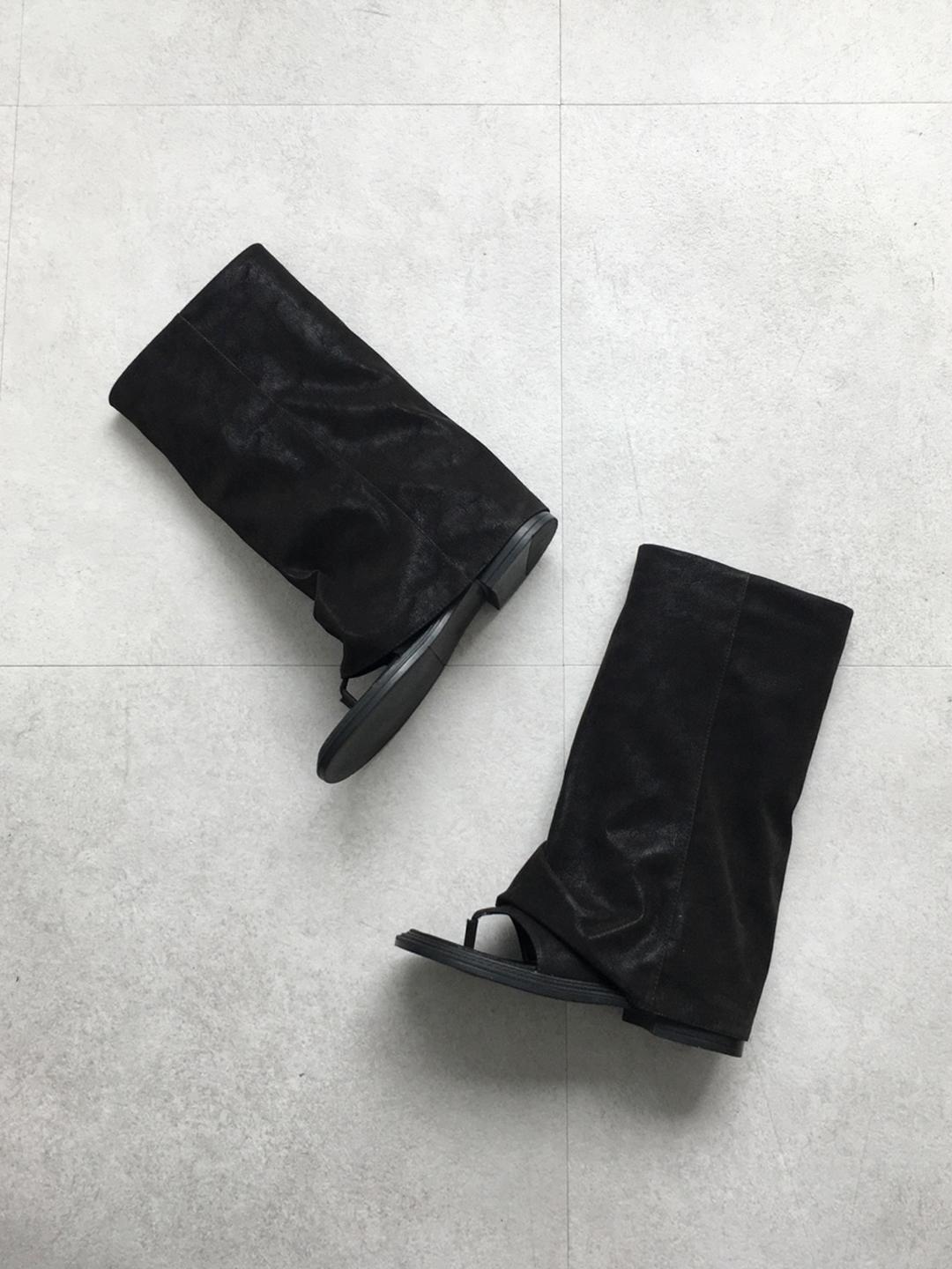 노비야카 Folding flip flops boots (brown, black)