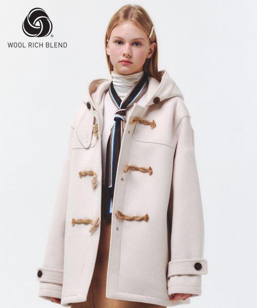 [울90%]Oversized Half Duffle Coat(IVORY)