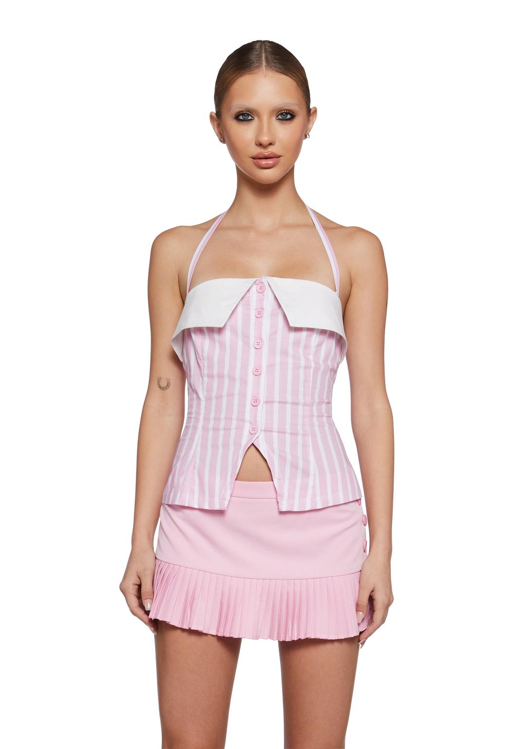 Steamy Reads Halter Top - PINK / Small