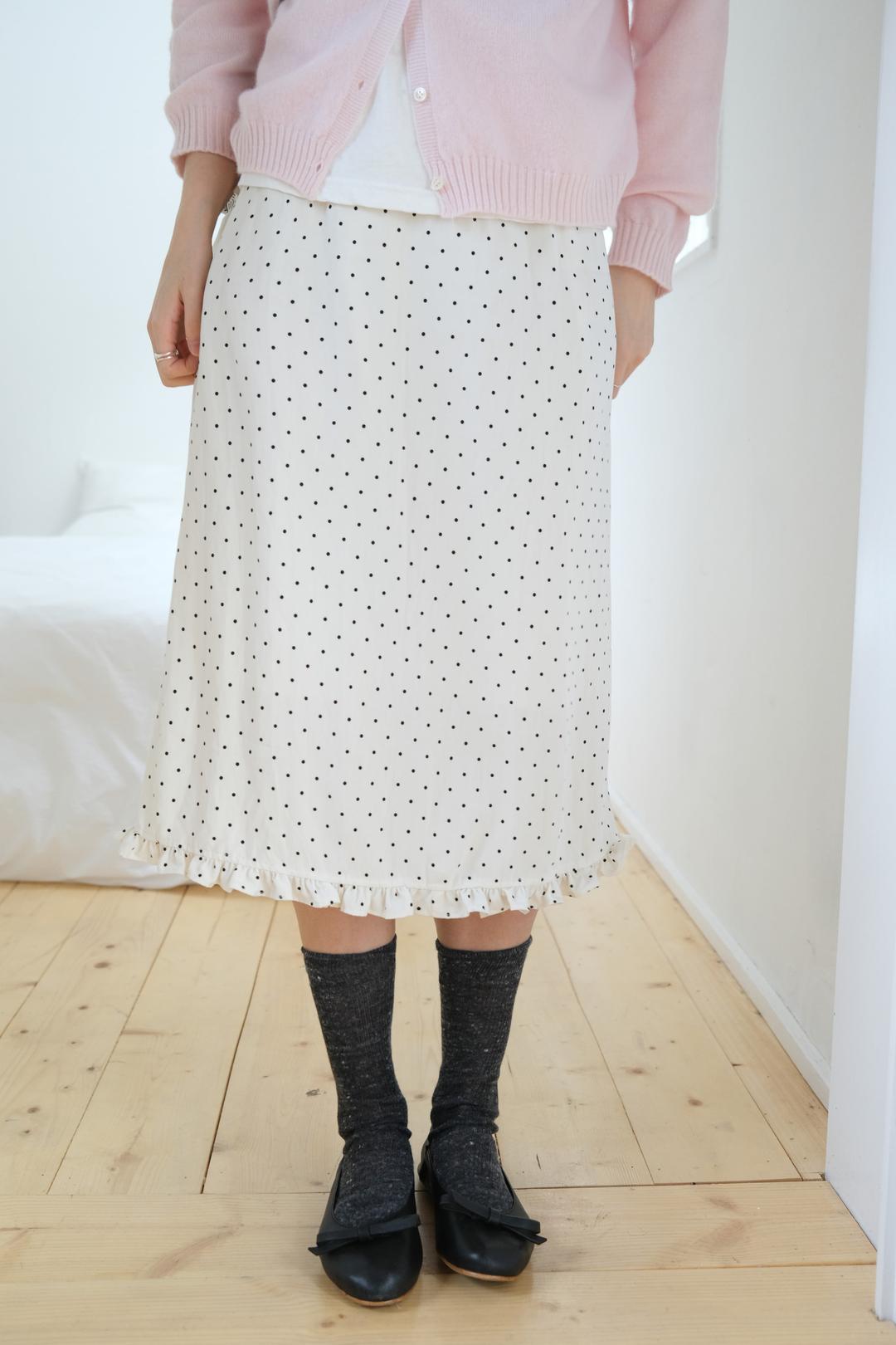 Mini dot frill skirt (2col)