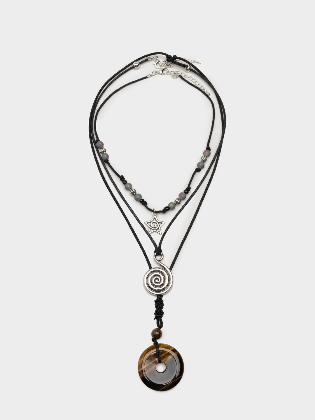 Heart of the Ocean Pendant Necklace Set - One Size / Brown