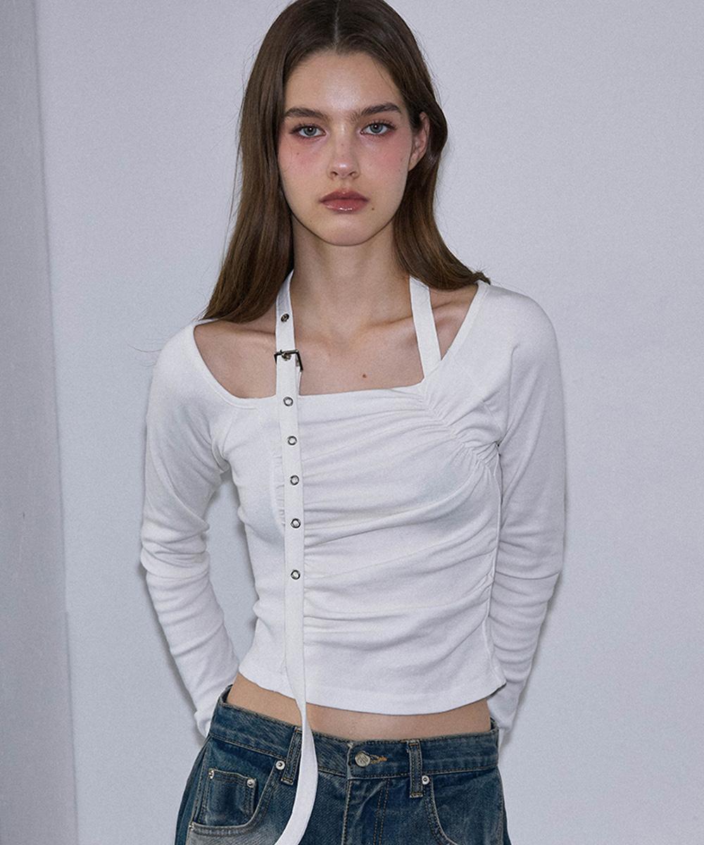 Eyelet Belt Long Sleeve [White]