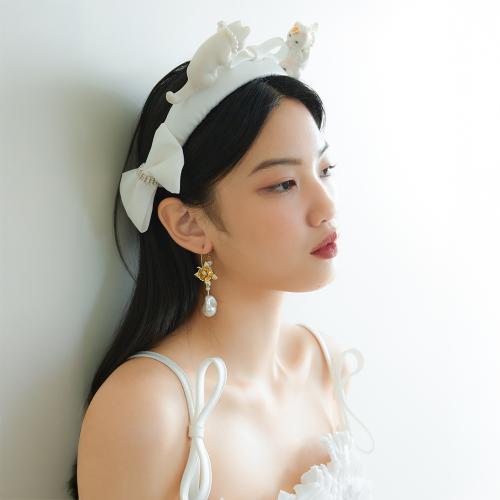 화이트 고양이 크라운 헤어밴드
