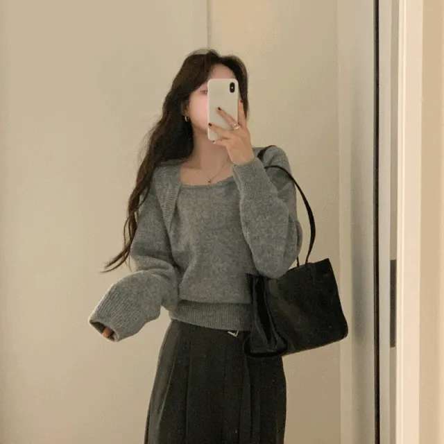 뉴즈 볼레로 니트(2color)